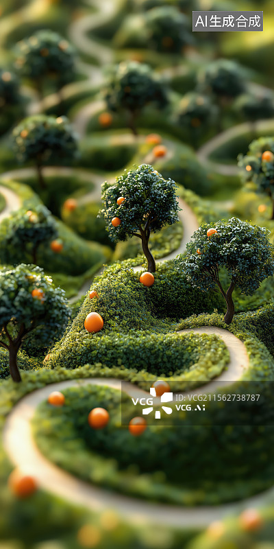 【AI数字艺术】毛毡水果螺旋装饰艺术插画设计背景图图片素材