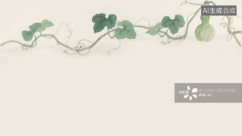 【AI数字艺术】水墨画葫芦居上图片素材