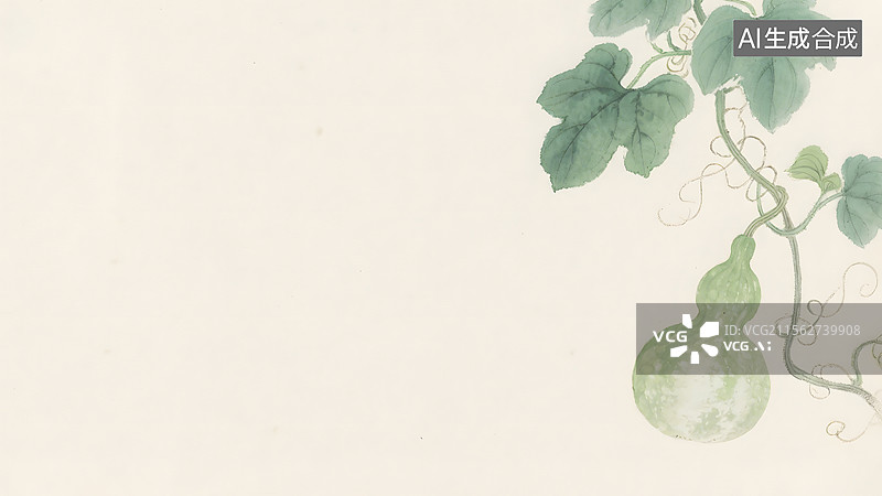 【AI数字艺术】水墨画葫芦居右图片素材