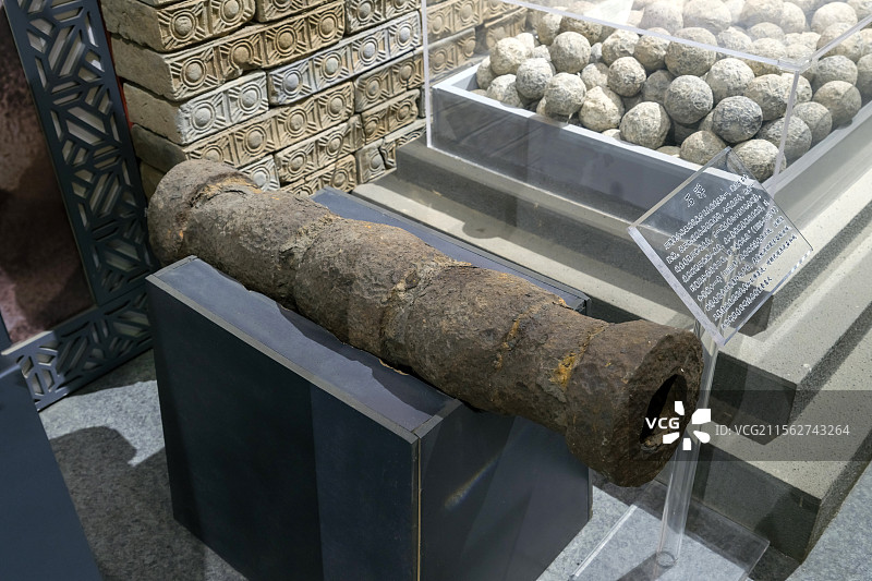 明代投石机 山东省济南市考古研究院图片素材