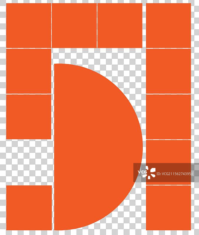 橙色色块组成的数字51立体字元素 51劳动节艺术字插画图片素材