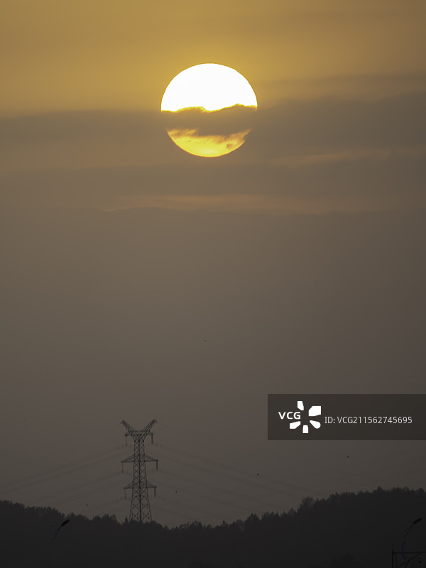 绵阳仙海风景区日落时分图片素材