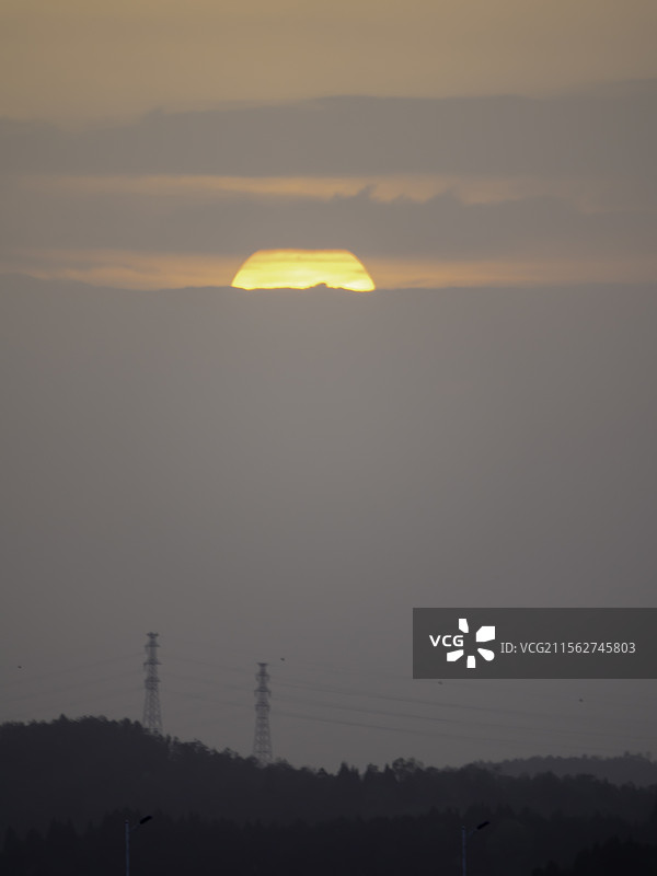 绵阳仙海风景区日落时分图片素材