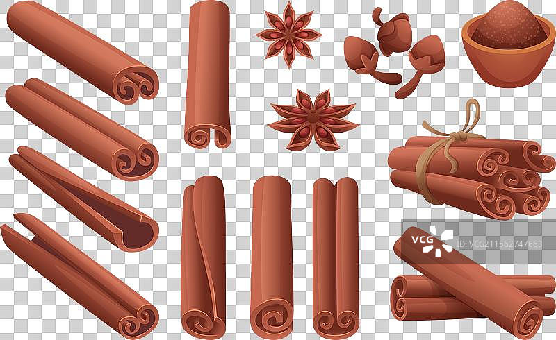 肉桂烹饪天然香料精确图片素材