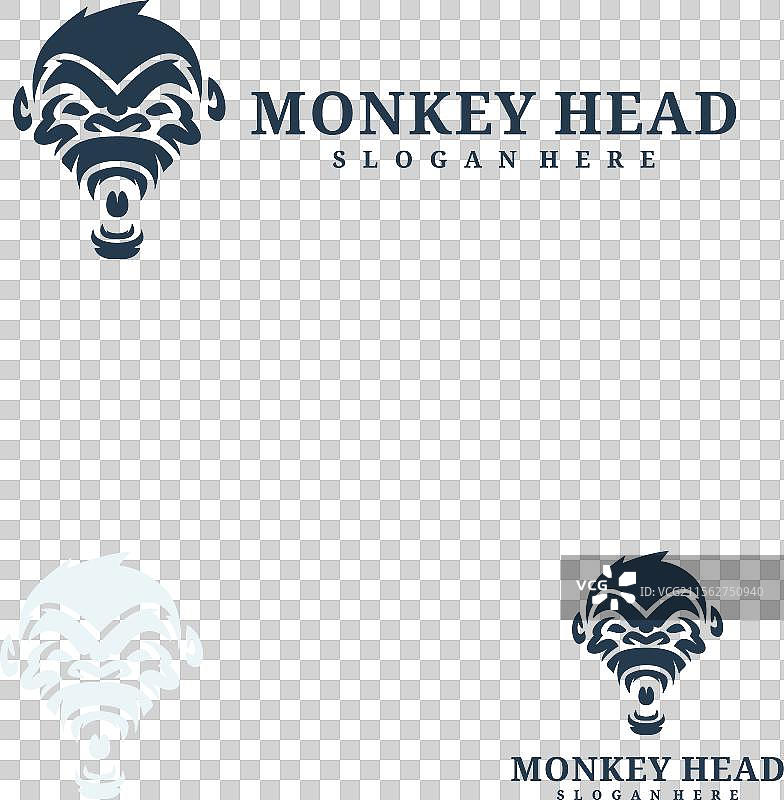愤怒猴子的头部标志设计图片素材