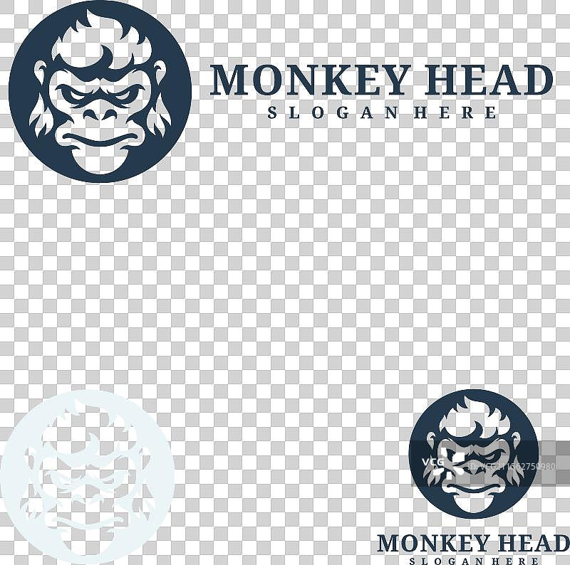 愤怒猴子的头部标志设计图片素材