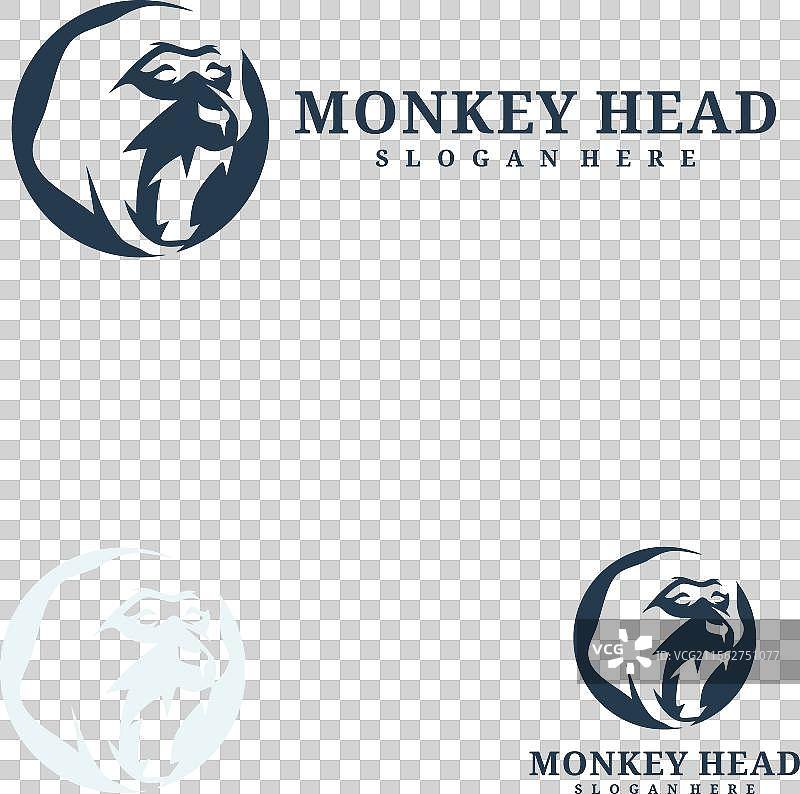 愤怒猴子头部标志设计图片素材