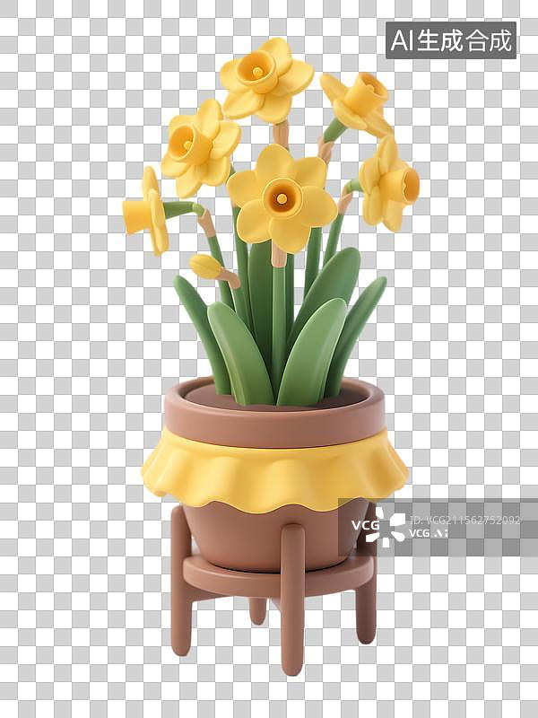 【AI数字艺术】黄色水仙花图片素材