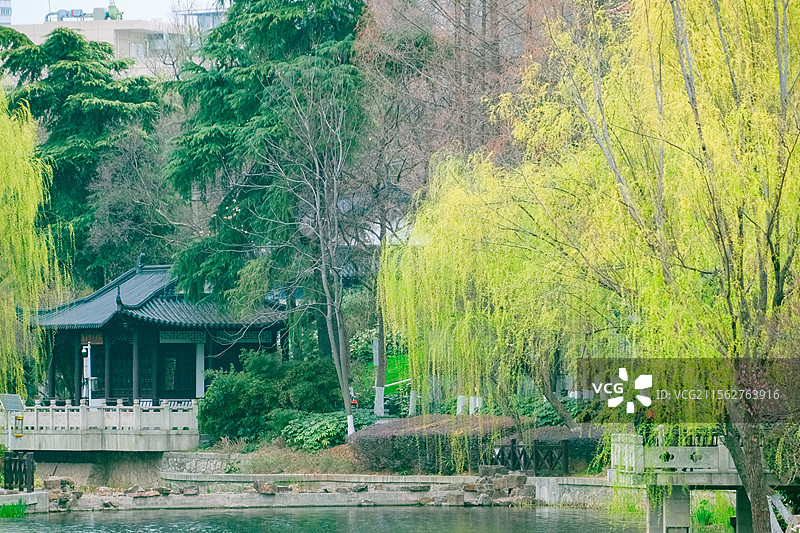 南京乌龙潭公园春天远景素材图片素材