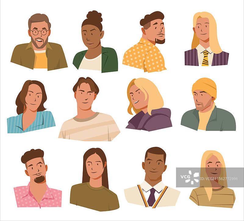 多元化商业团队的人物头像图片素材