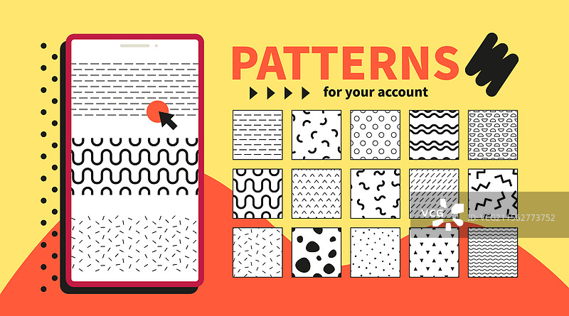 社交媒体账户的几何背景图片素材