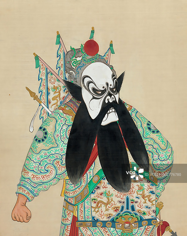 中国戏曲人物脸谱，服装，净行，花脸，许渚图片素材