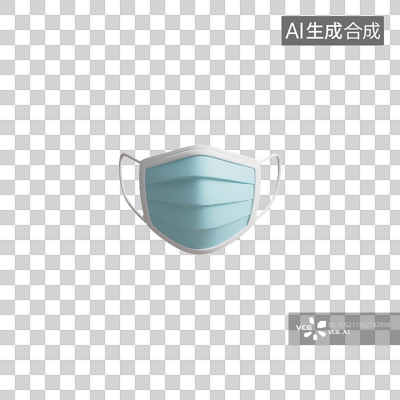 【AI数字艺术】3D动画风格莫兰迪色口罩图标图片素材