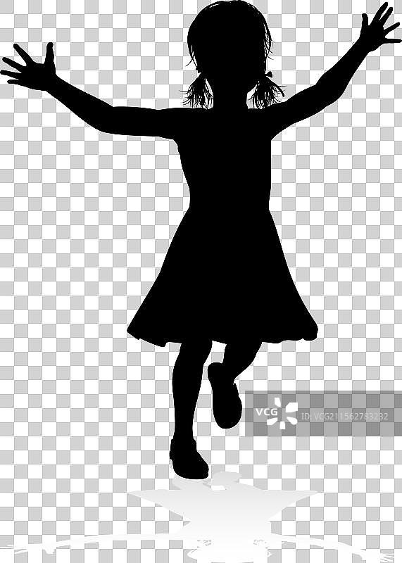 儿童剪影图片素材