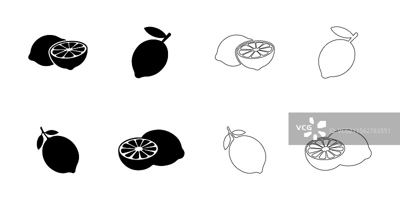 柠檬图标集图片素材