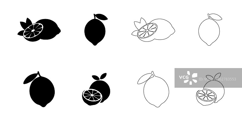 柠檬图标集图片素材