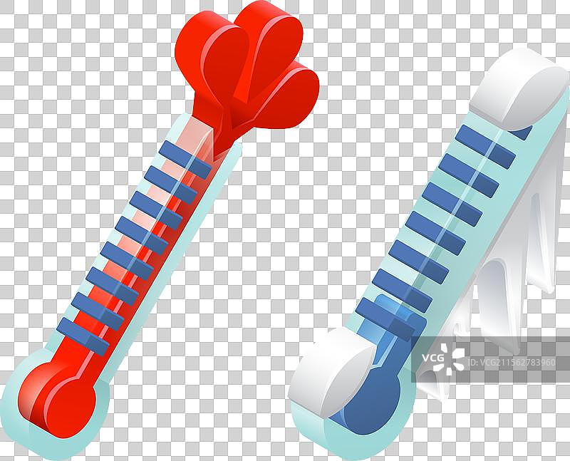 冷热3D温度计图标图片素材