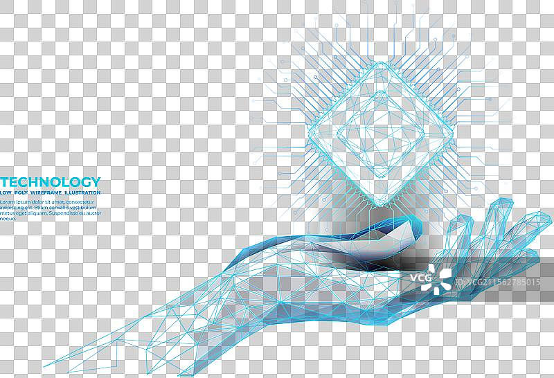 抽象数字半导体全息图图片素材