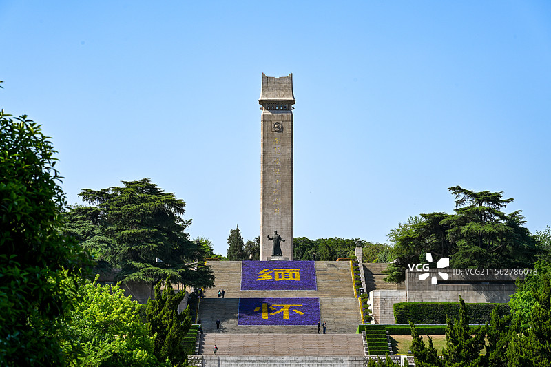 南京雨花台景区，雨花台烈士陵园，雨花台革命烈士纪念碑，雨花台烈士纪念馆图片素材