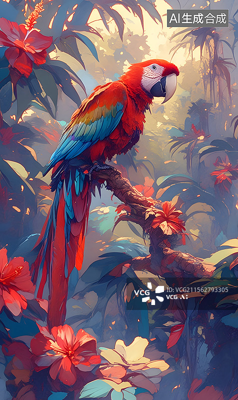 【AI数字艺术】鹦鹉图片素材