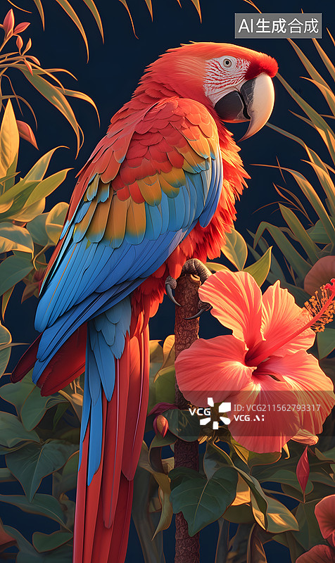 【AI数字艺术】鹦鹉图片素材