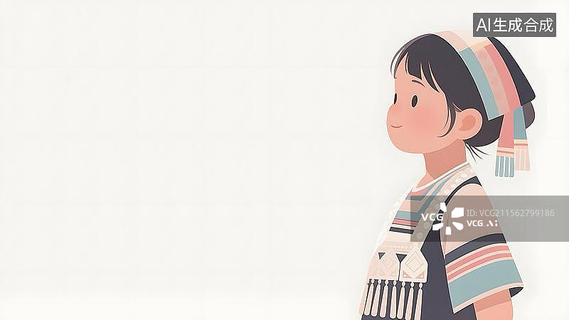 【AI数字艺术】2D卡通居右图片素材