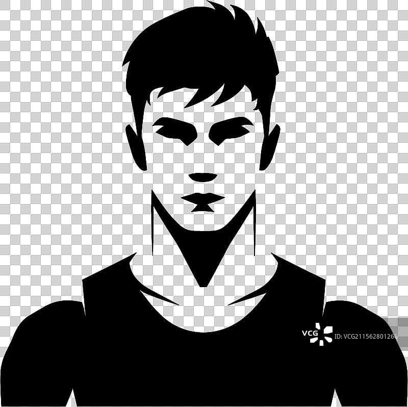 年轻男性的现代前卫轮廓图片素材