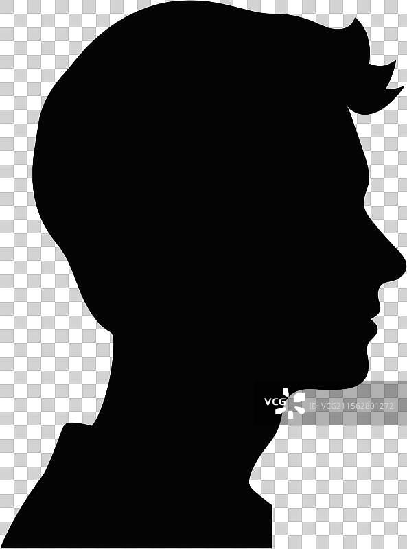 年轻男性侧面轮廓，休闲发型图片素材