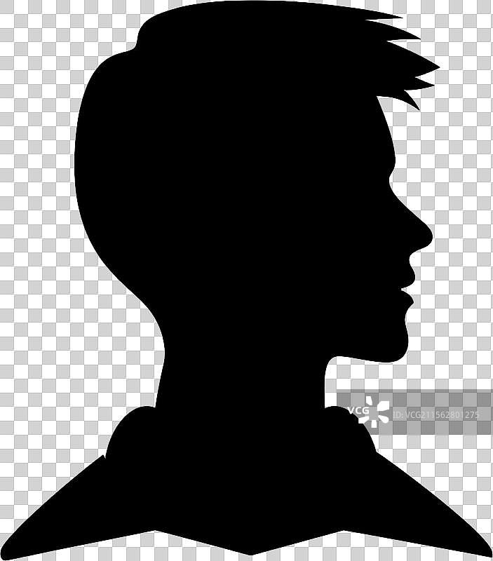 现代发型侧面轮廓的年轻男性图片素材