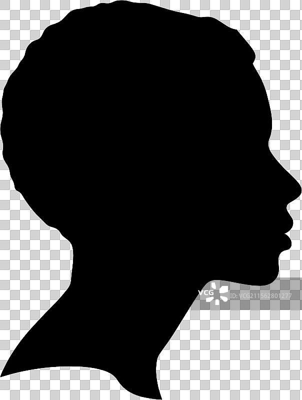 年轻女性侧面轮廓图片素材