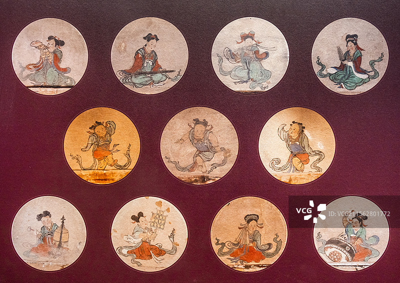 国家典籍博物馆-永乐宫纯阳殿栱眼壁伎乐彩画山西省永乐宫壁画艺术博物馆藏品图片素材