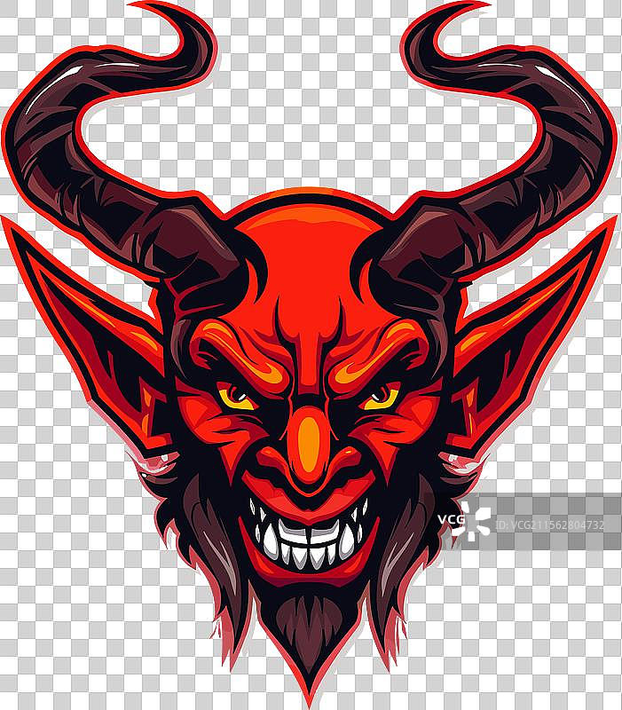 电子竞技标志：角恶魔贴纸标识图片素材