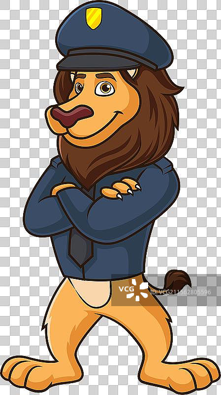 交叉手臂的狮子警察图片素材