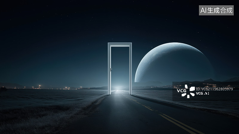 【AI数字艺术】通往未知星球的神秘之门图片素材