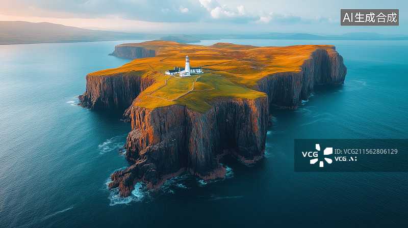【AI数字艺术】美丽的热带海滩和灯塔图片素材