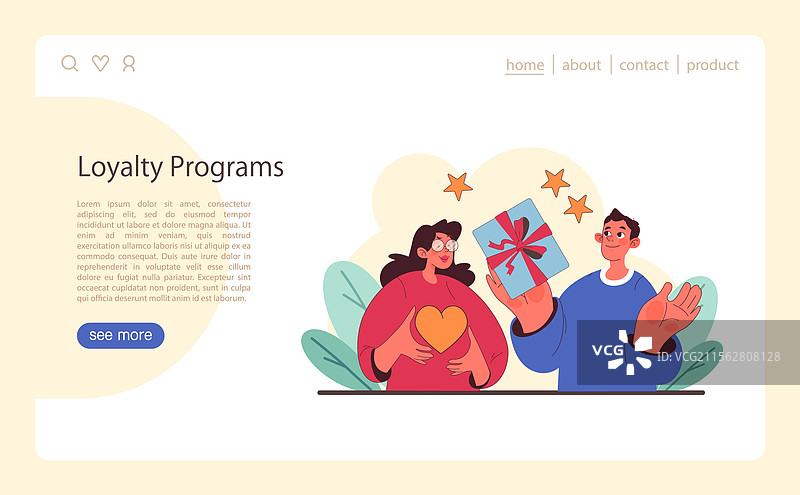 忠诚度计划概念扁平设计图片素材