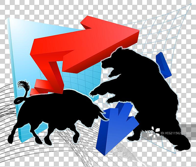 熊市与牛市的股票市场概念图片素材
