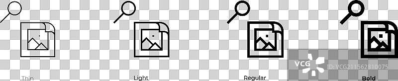道奇图标，细体、常规体和粗体风格图片素材