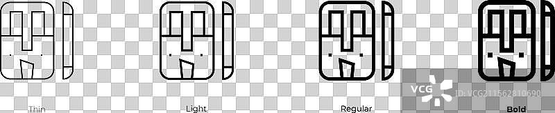 克鲁斯乐器图标，细体、轻体、常规体和粗体风格图片素材