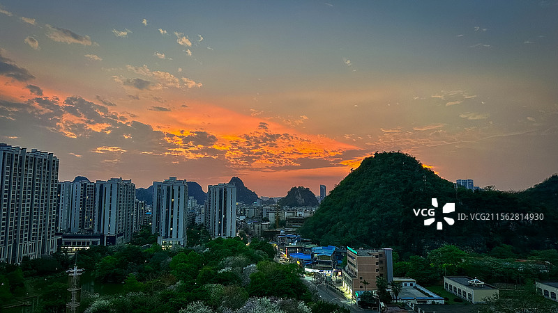 阳台的晚霞图片素材