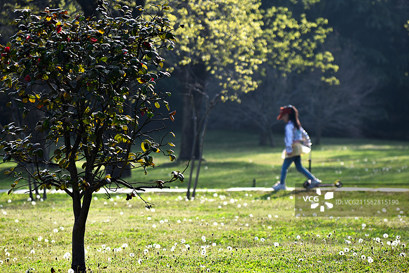 公园里玩耍的小孩图片素材
