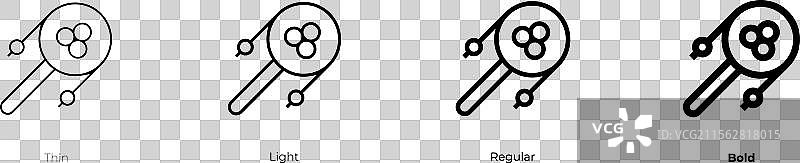 电电太鼓图标，细体、常规体和粗体图片素材