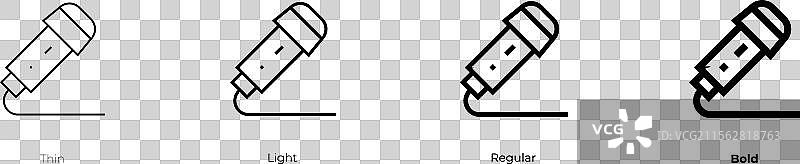 脱毛图标，细线、常规和粗体风格图片素材