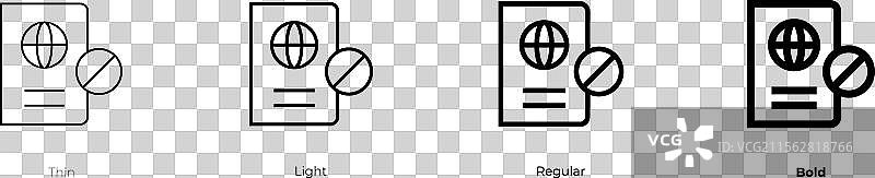 驱逐图标，细体、常规体和粗体图片素材