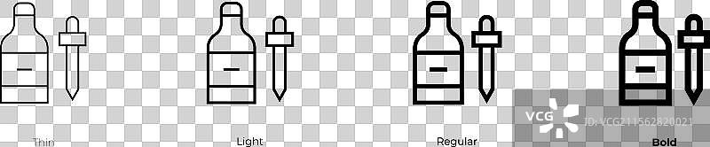 驱虫图标，细线、常规和粗体风格图片素材