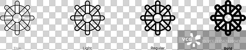 法轮图标，细体、常规体和粗体图片素材