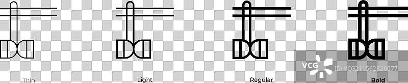 陀螺图标，细体、常规体和粗体风格图片素材