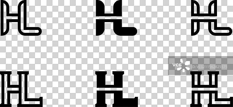 适合的字母HL单字母组合标志集图片素材