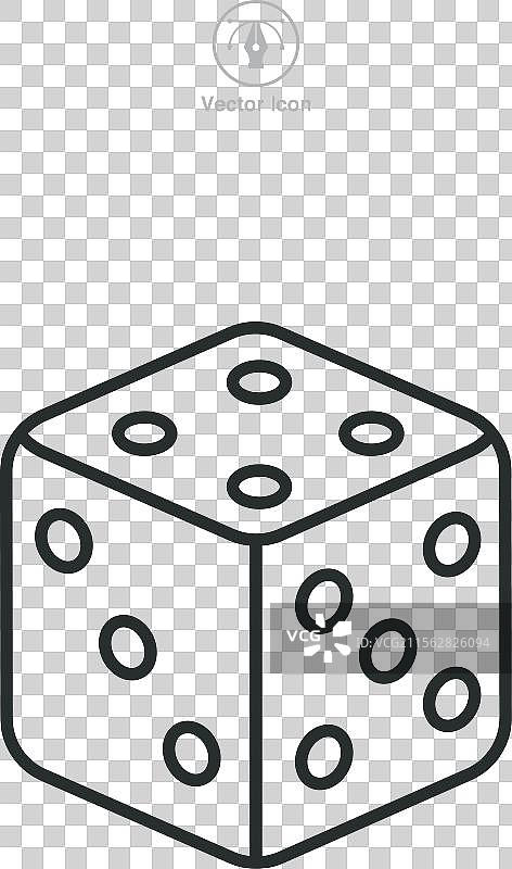 骰子立方体赌场游戏图标符号孤立于白色背景上图片素材