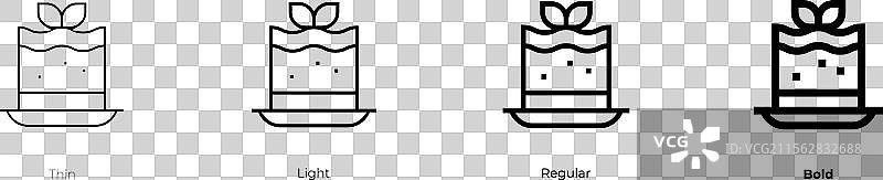 东坡肉图标，细体、常规体和粗体图片素材